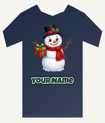 Top Hat Snowman Gift Personalised Kids Tee and Baby Bodysuit