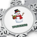 Top Hat Snowman Gift Personalised Pewter Christmas Ornament