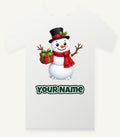Top Hat Snowman Gift Personalised Christmas T-Shirt and Hoodie