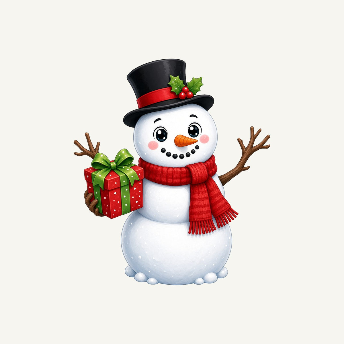 Top Hat Snowman Gift Personalised Christmas T-Shirt and Hoodie
