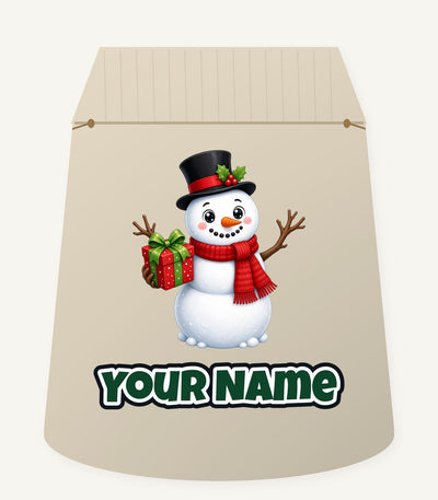 Top Hat Snowman Gift Personalised Santa Sack