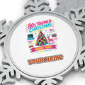 Totally Rad Eighties Christmas Personalised Pewter Christmas Ornament