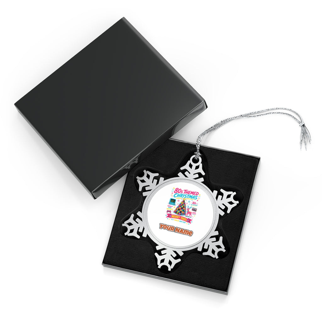 Totally Rad Eighties Christmas Personalised Pewter Christmas Ornament