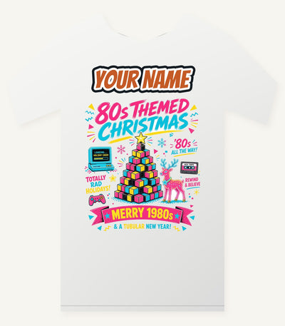 Totally Rad Eighties Christmas Personalised Christmas T-Shirt and Hoodie