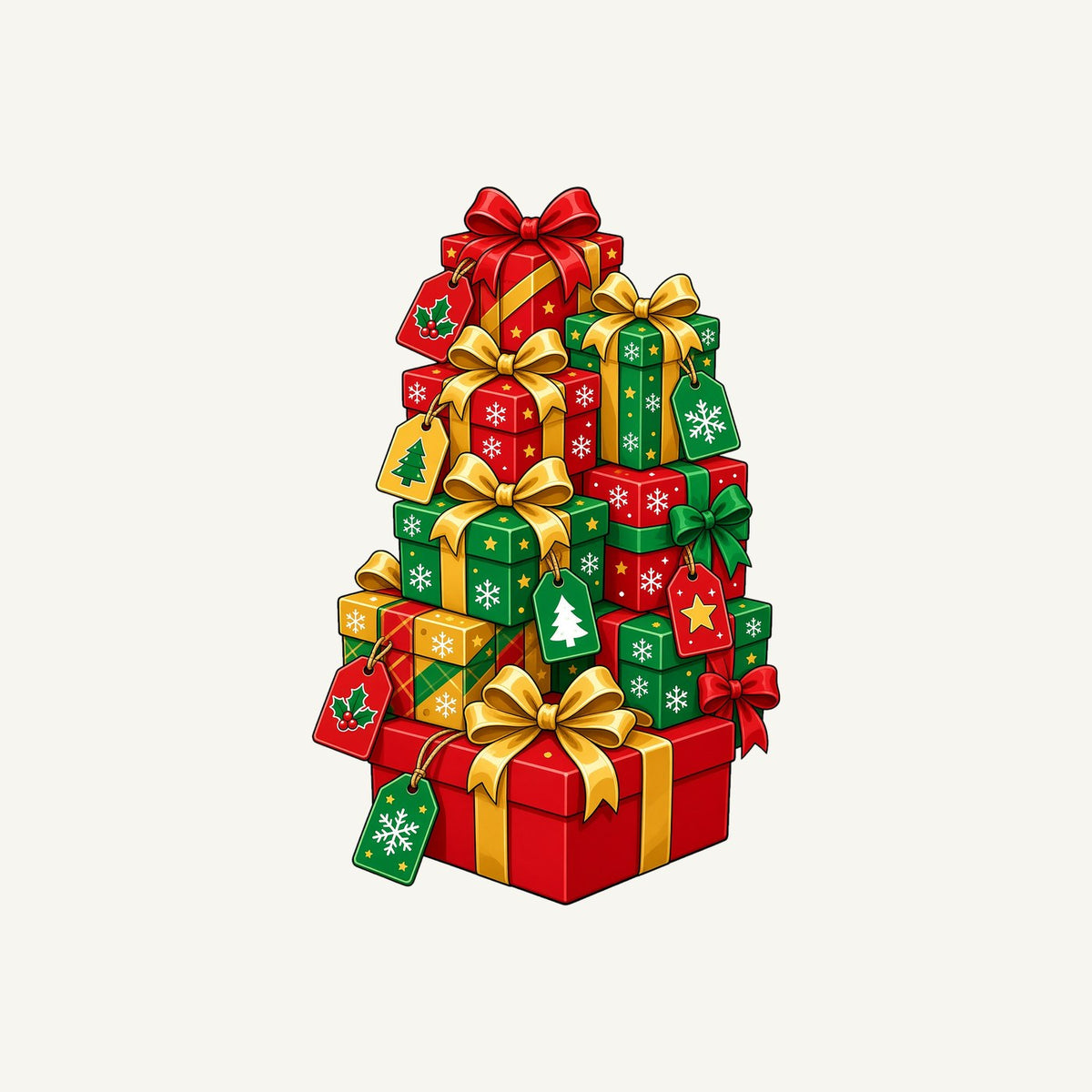Tower Of Christmas Presents Personalised Christmas T-Shirt and Hoodie
