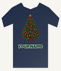 Traditional Christmas Tree with Gold Stars Personalised Kids Tee and Baby Bodysuit
