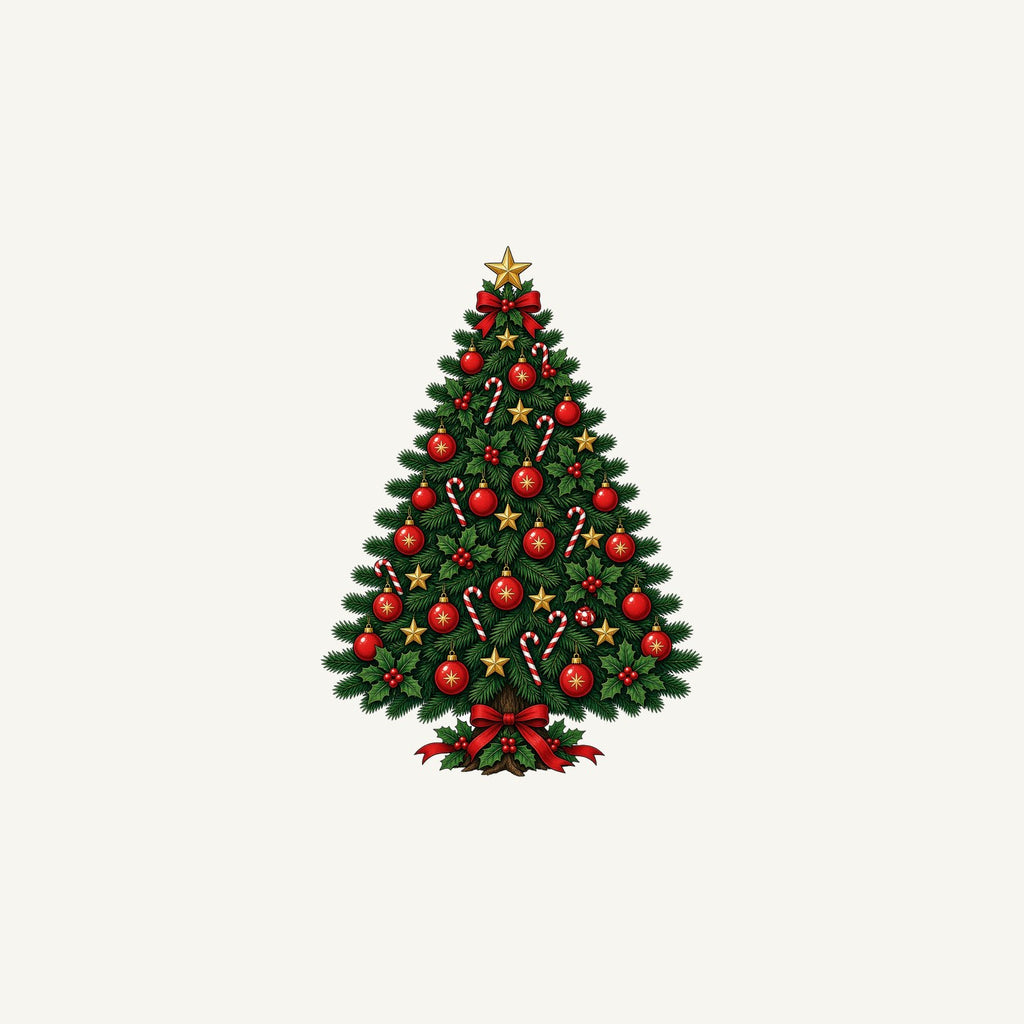 Traditional Christmas Tree with Gold Stars Personalised Christmas Mug