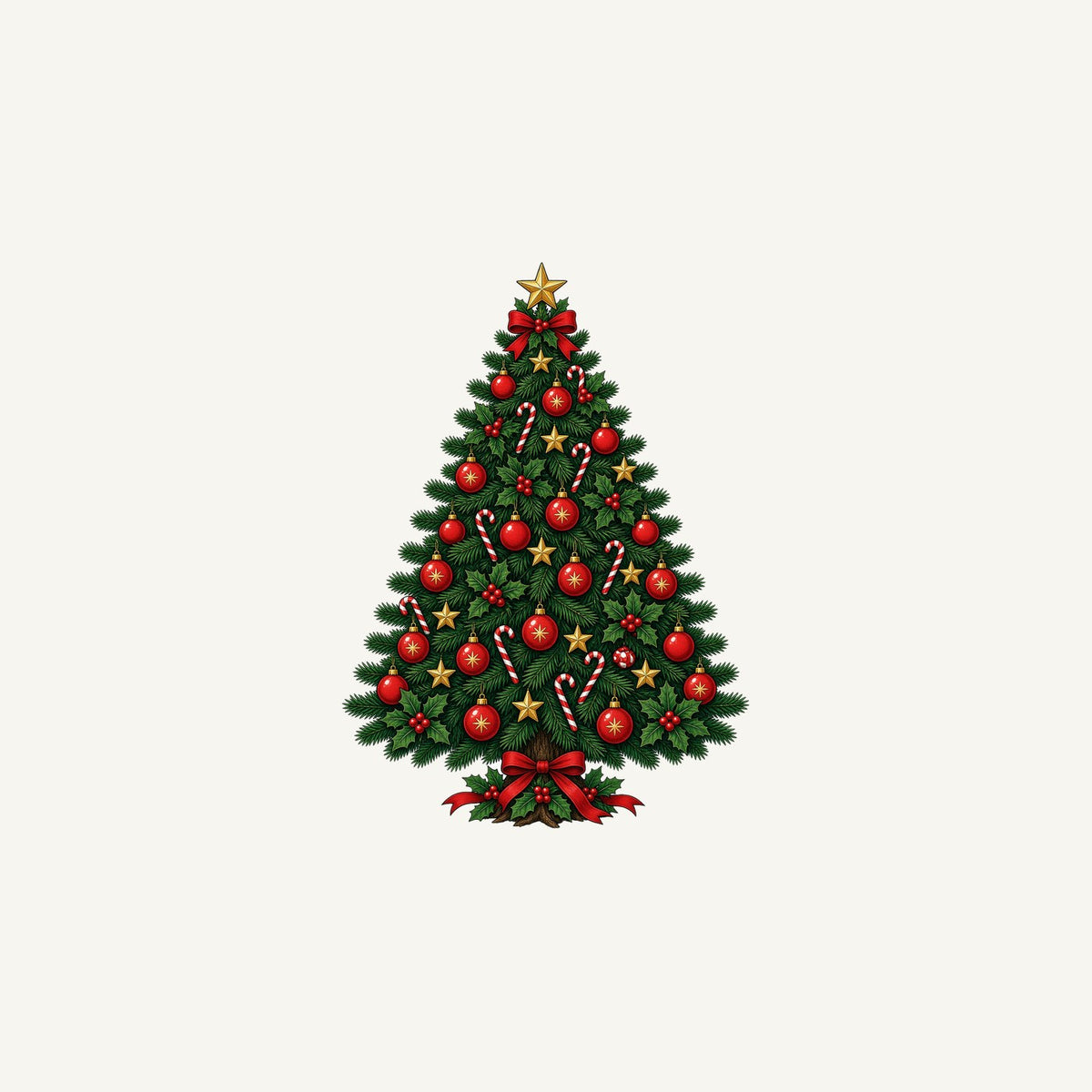 Traditional Christmas Tree with Gold Stars Personalised Christmas Mug