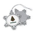 Traditional Christmas Tree with Gold Stars Personalised Pewter Christmas Ornament