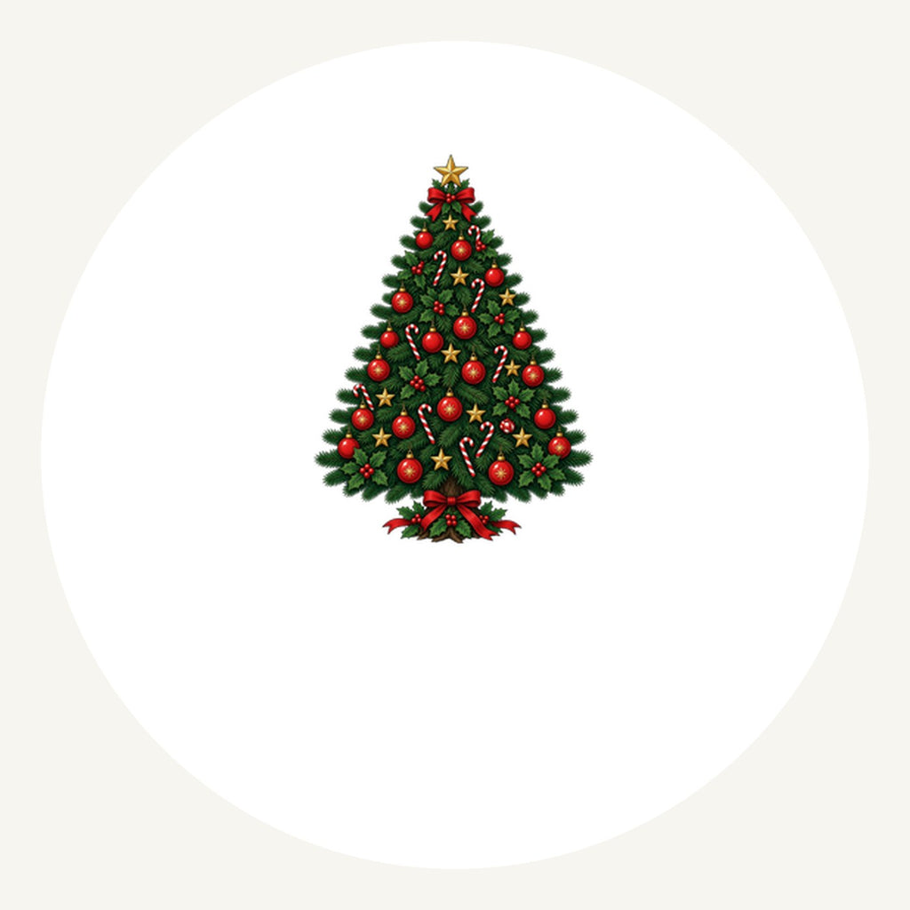 Traditional Christmas Tree with Gold Stars Personalised Pewter Christmas Ornament