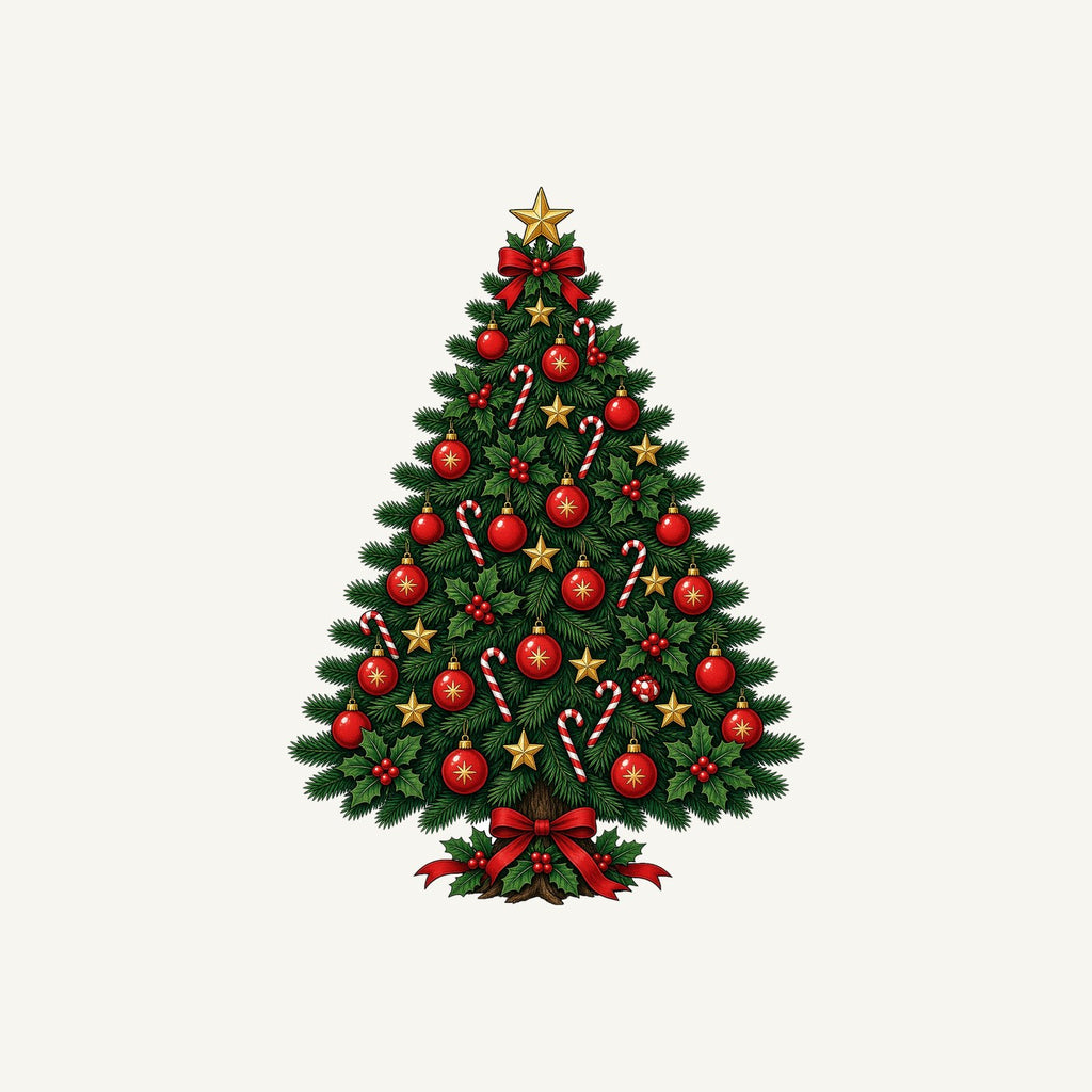 Traditional Christmas Tree with Gold Stars Personalised Santa Sack