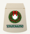 Traditional Pine and Holly Wreath Personalised Santa Sack