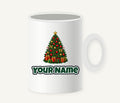 Traditional Red and Green Tree Personalised Christmas Mug