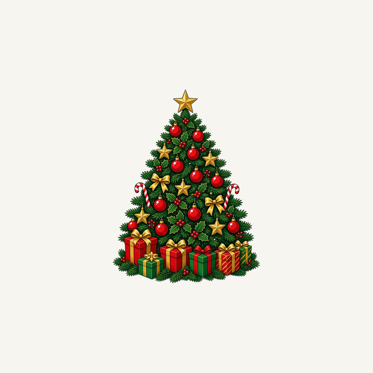 Traditional Red and Green Tree Personalised Christmas Mug