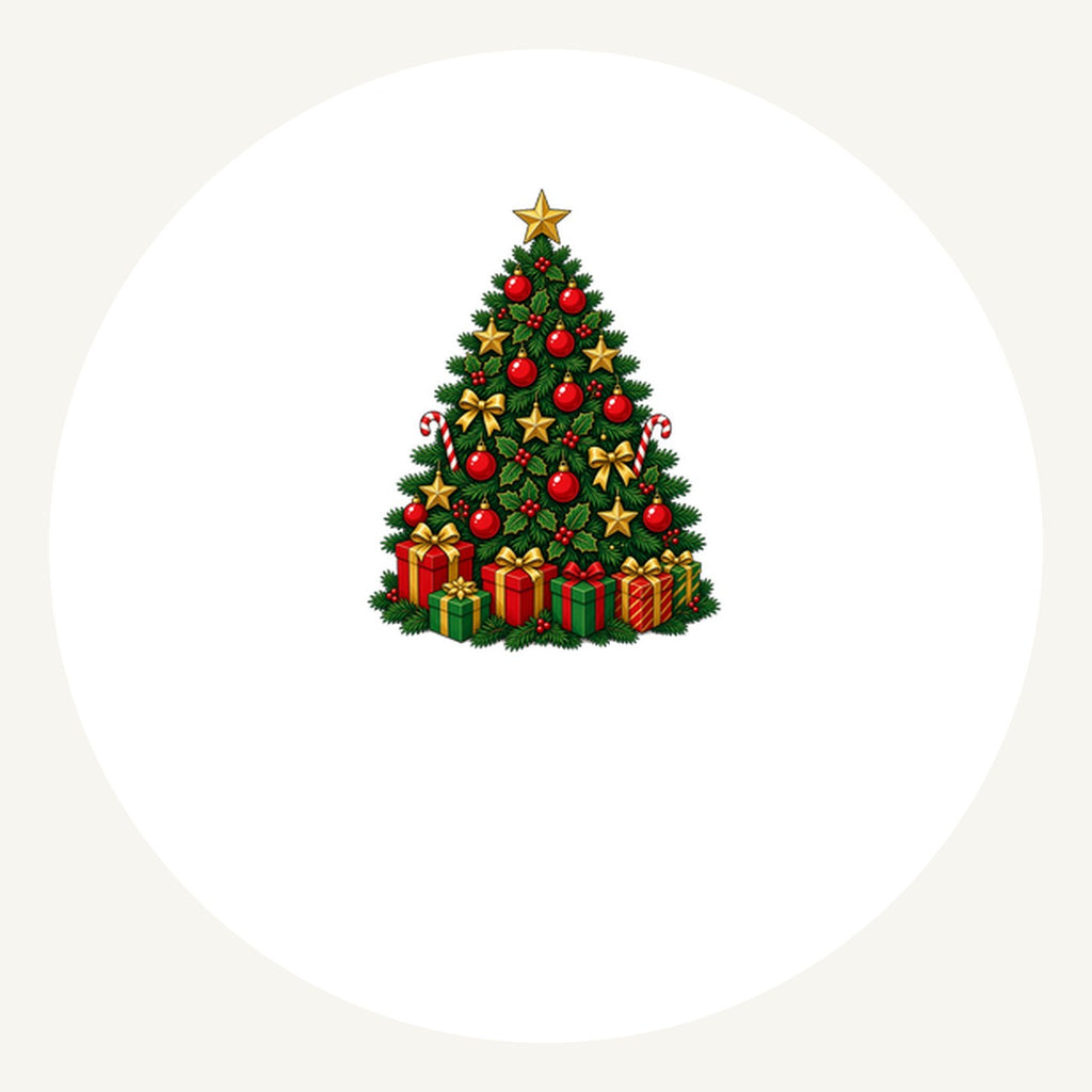 Traditional Red and Green Tree Personalised Pewter Christmas Ornament