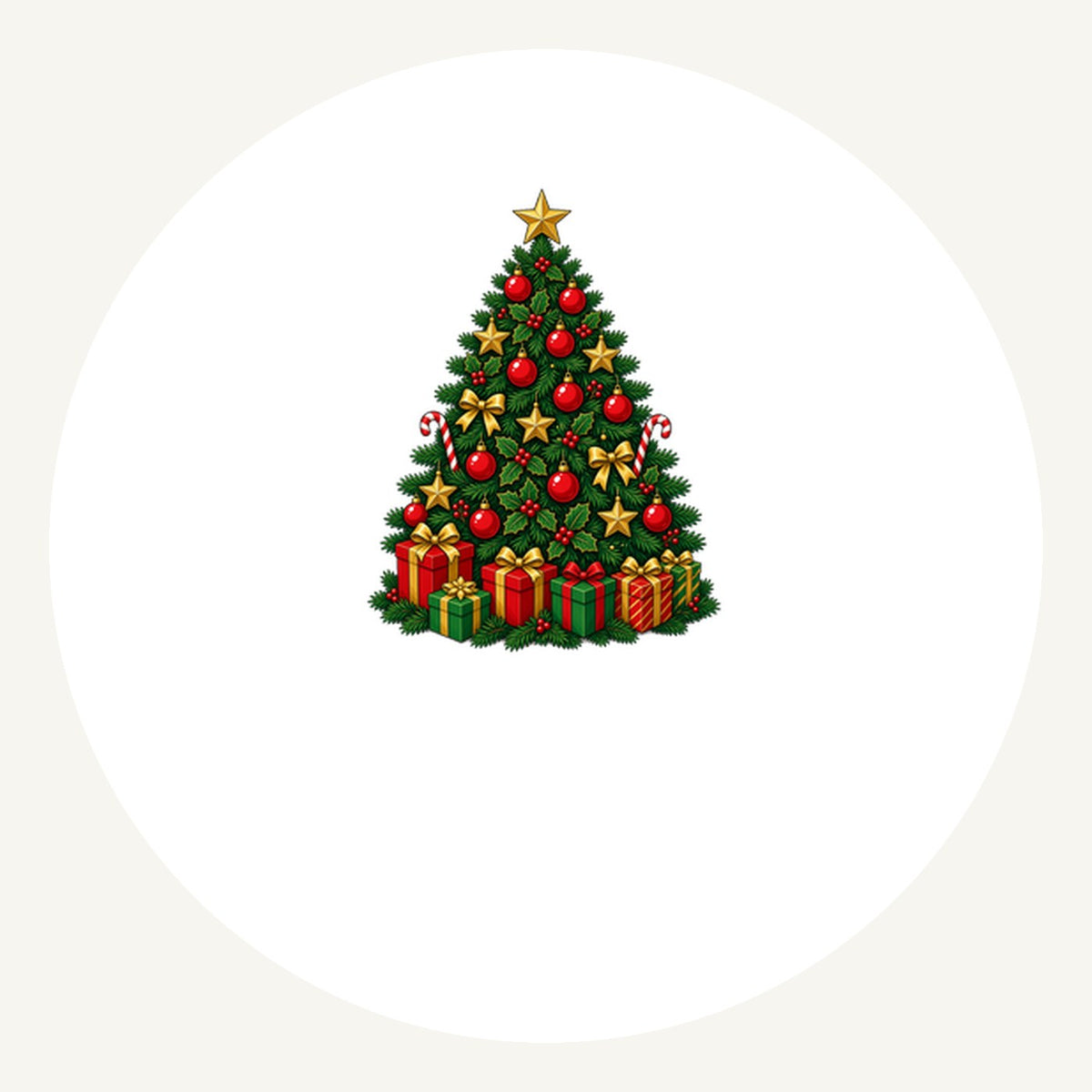 Traditional Red and Green Tree Personalised Pewter Christmas Ornament