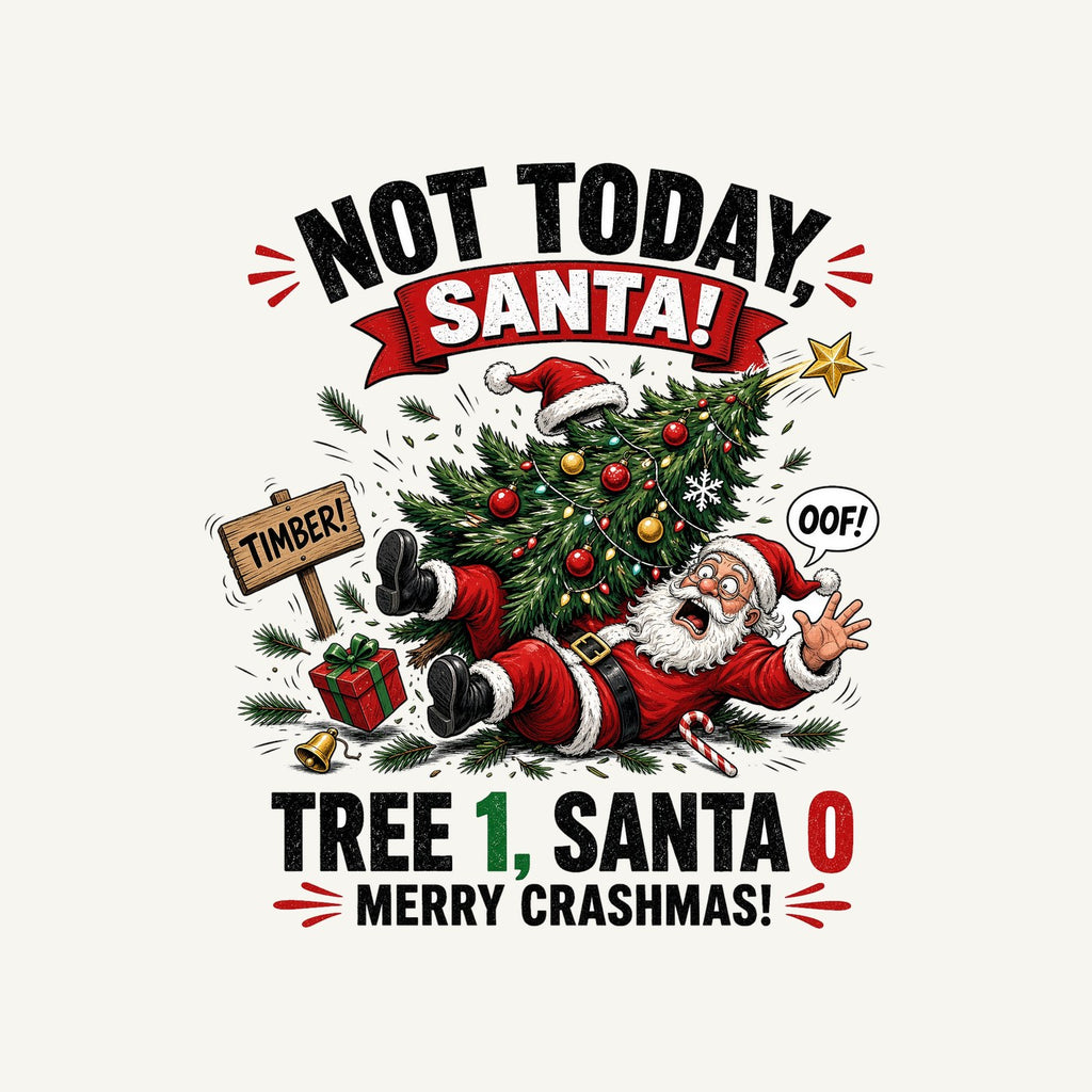 Tree 1, Santa 0 Personalised Kids and Baby Christmas Tee