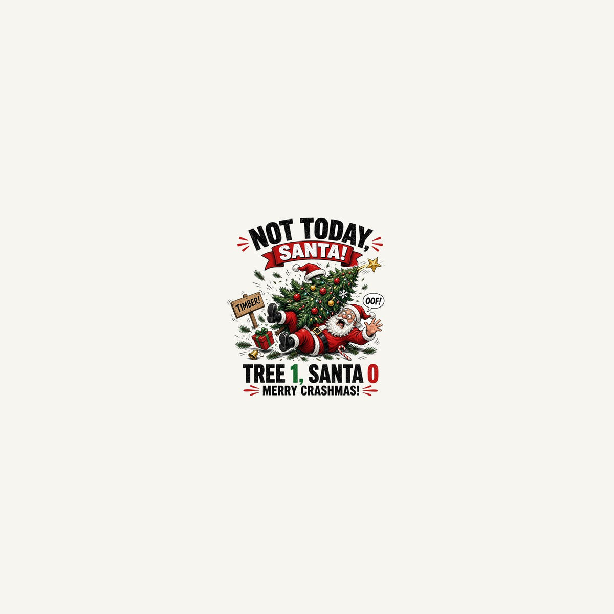 Tree 1, Santa 0 Personalised Beach Towel