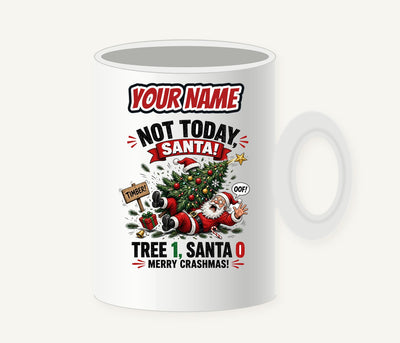 Tree 1, Santa 0 Personalised Christmas Mug