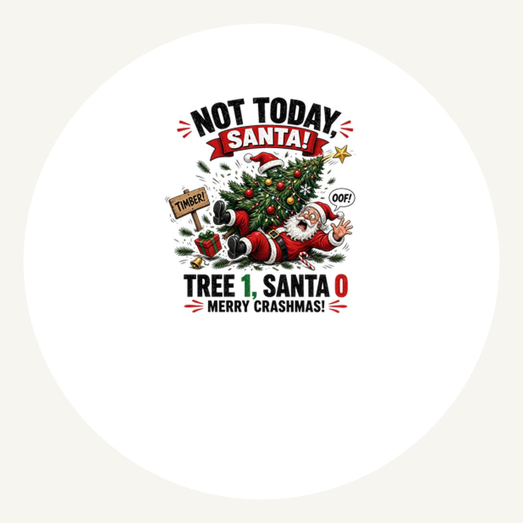 Tree 1, Santa 0 Personalised Pewter Christmas Ornament