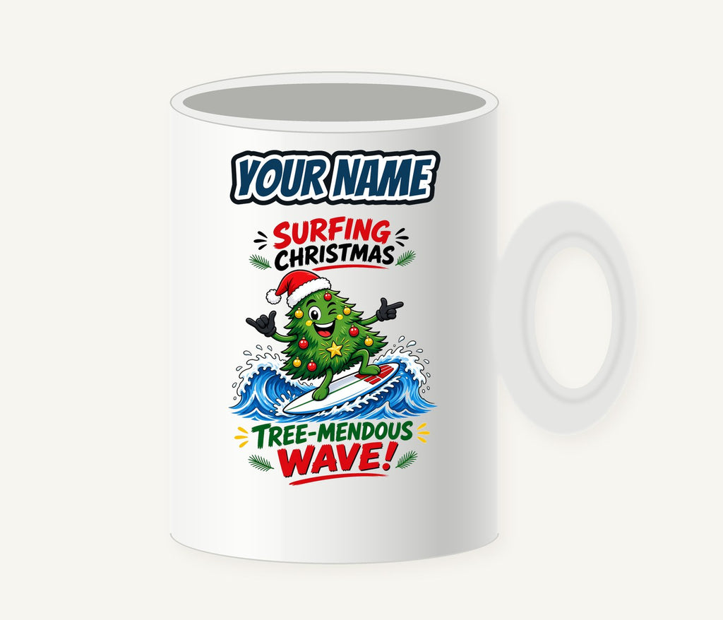 Tree-Mendous Wave Personalised Christmas Mug