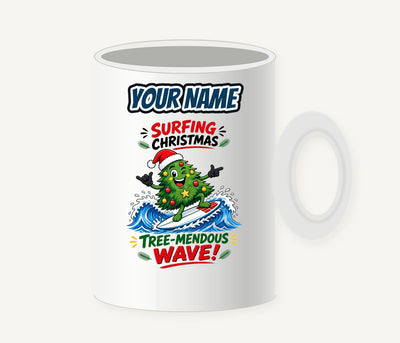 Tree-Mendous Wave Personalised Christmas Mug
