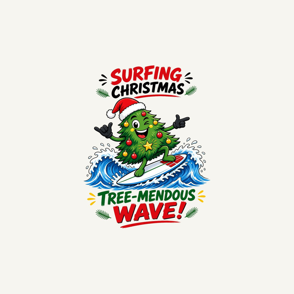 Tree-Mendous Wave Personalised Christmas Mug