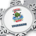 Tree-Mendous Wave Personalised Pewter Christmas Ornament