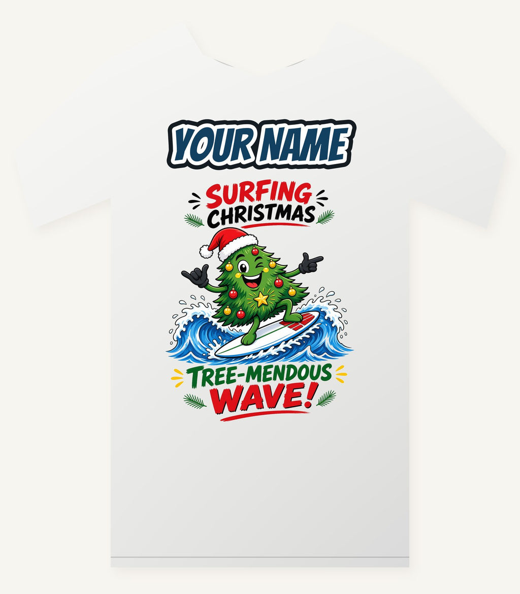 Tree-Mendous Wave Personalised Christmas T-Shirt and Hoodie