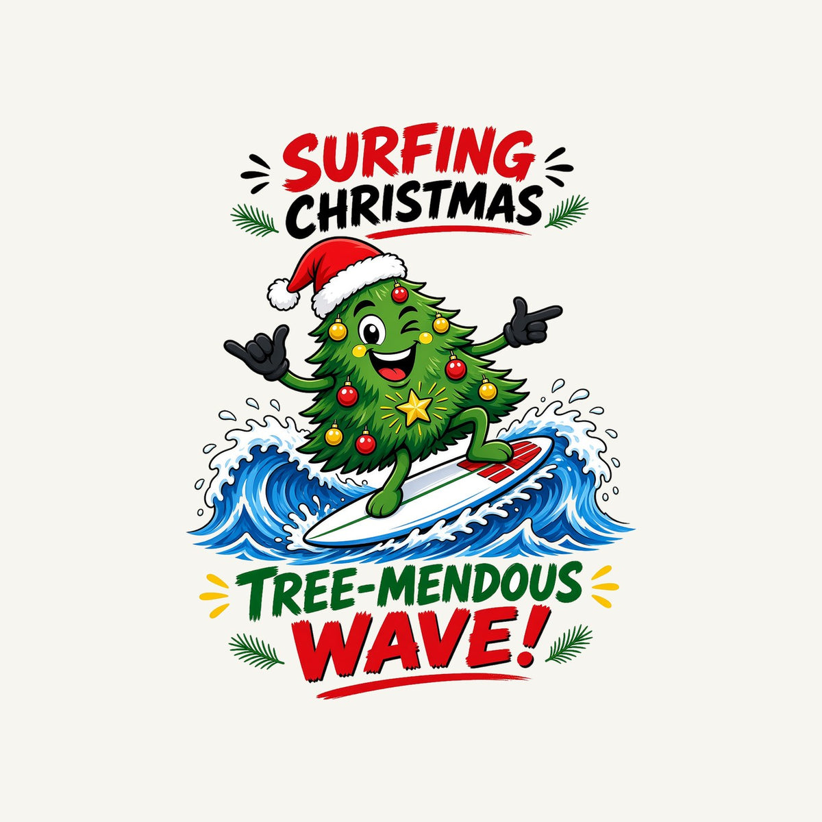 Tree-Mendous Wave Personalised Santa Sack