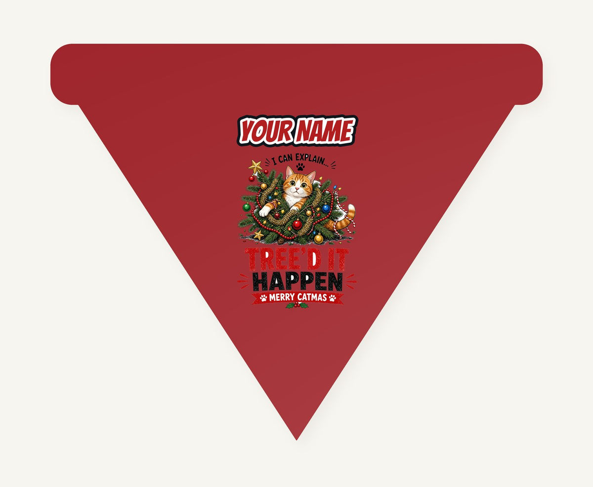 Tree'd It Happen Personalised Christmas Dog Bandana
