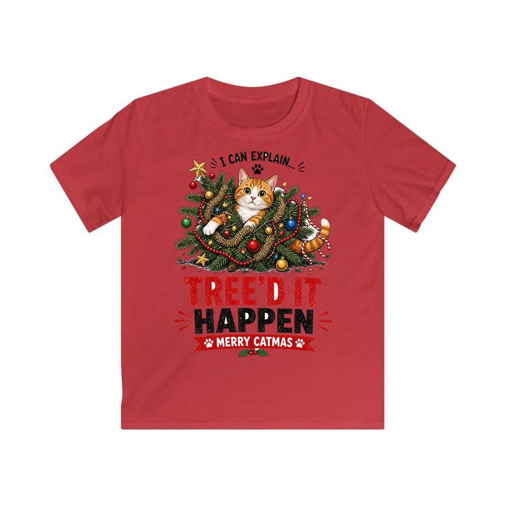 Tree'd It Happen personalised kids Christmas tee in red