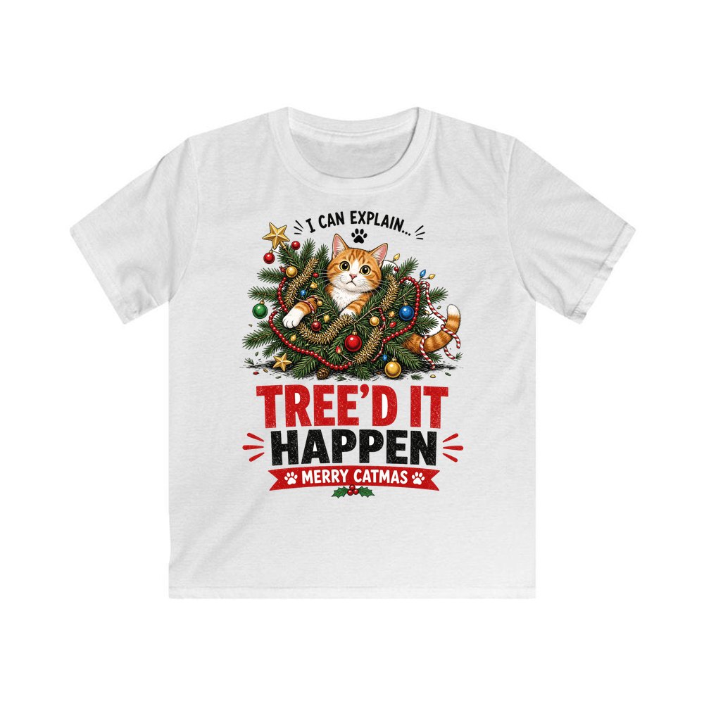 Tree'd It Happen personalised kids Christmas tee in white