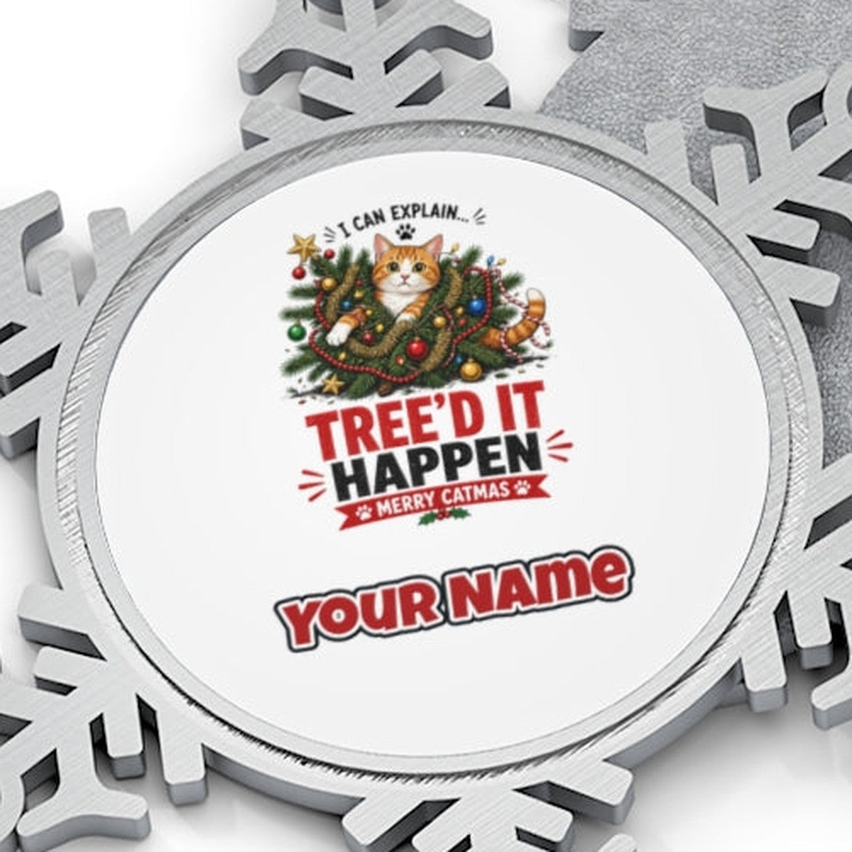 Tree'd It Happen Personalised Pewter Christmas Ornament