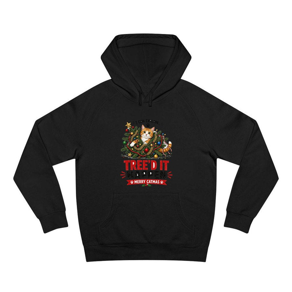 Tree'd It Happen personalised Christmas hoodie in black