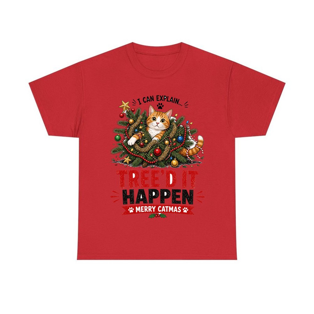 Tree'd It Happen personalised Christmas T-shirt in red