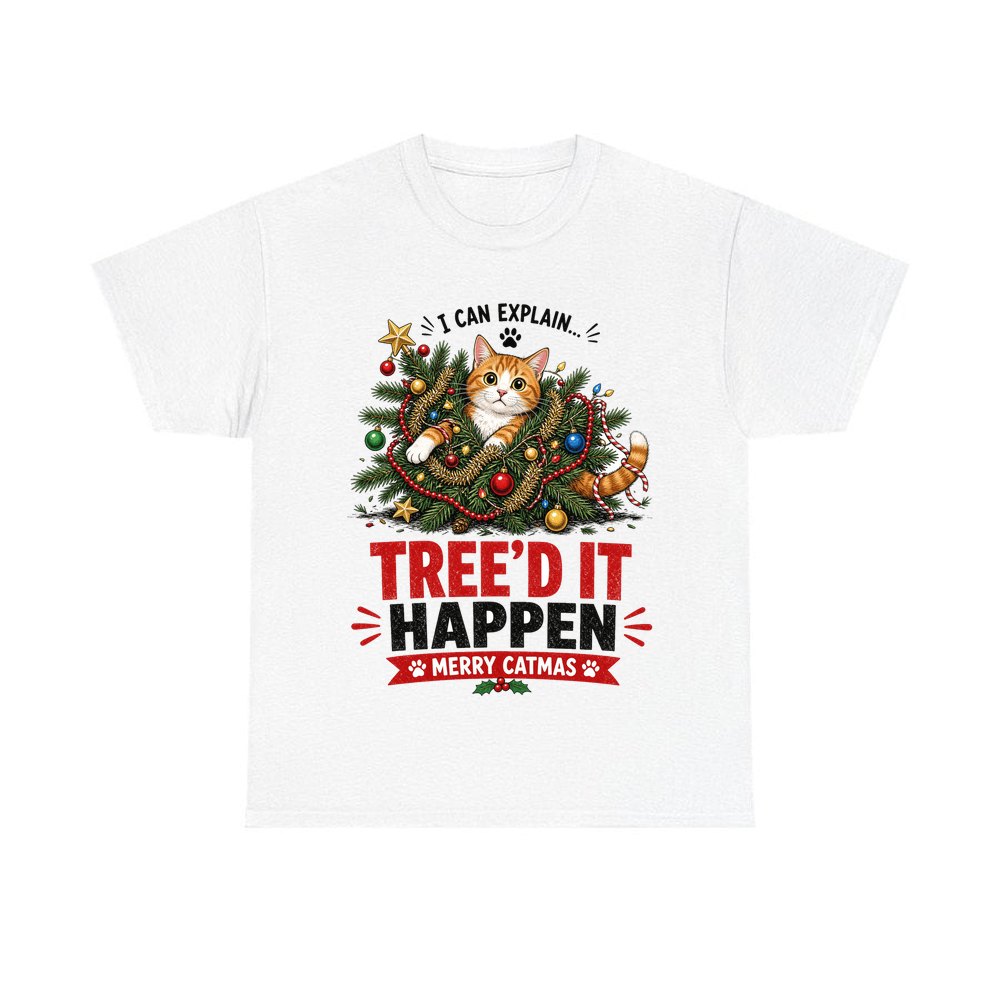 Tree'd It Happen personalised Christmas T-shirt in white