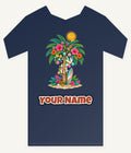 Tropical Aussie Christmas Palm Personalised Kids Tee and Baby Bodysuit