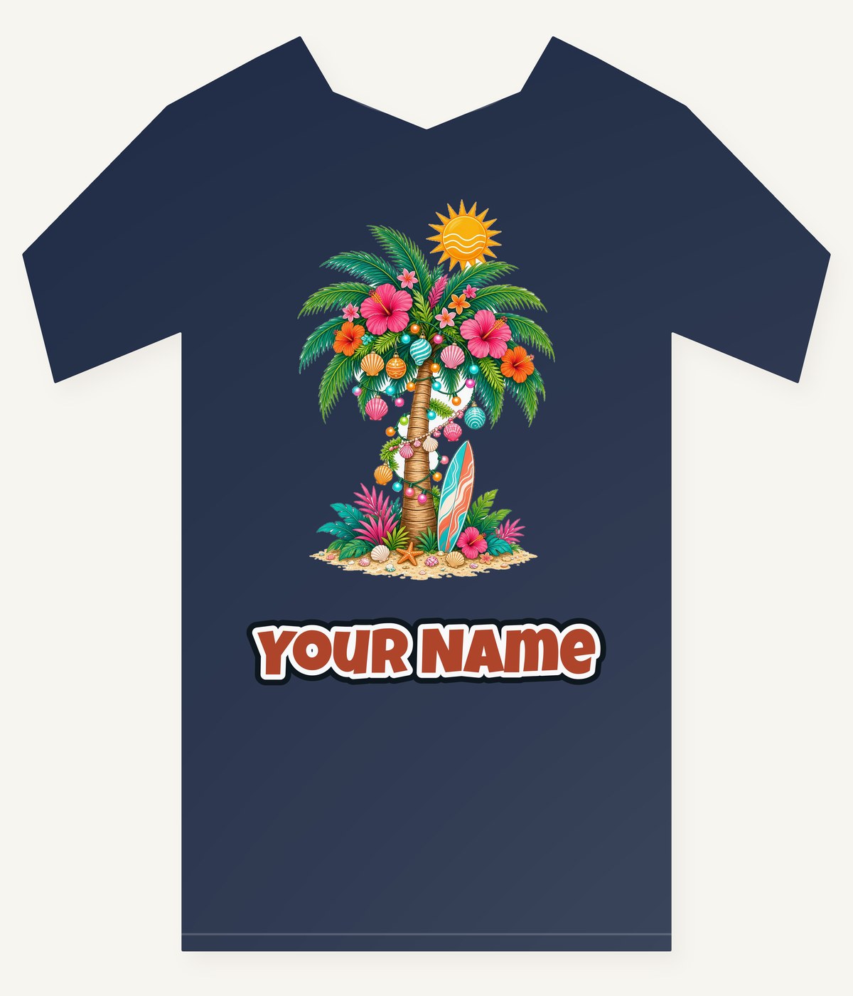 Tropical Aussie Christmas Palm Personalised Kids Tee and Baby Bodysuit