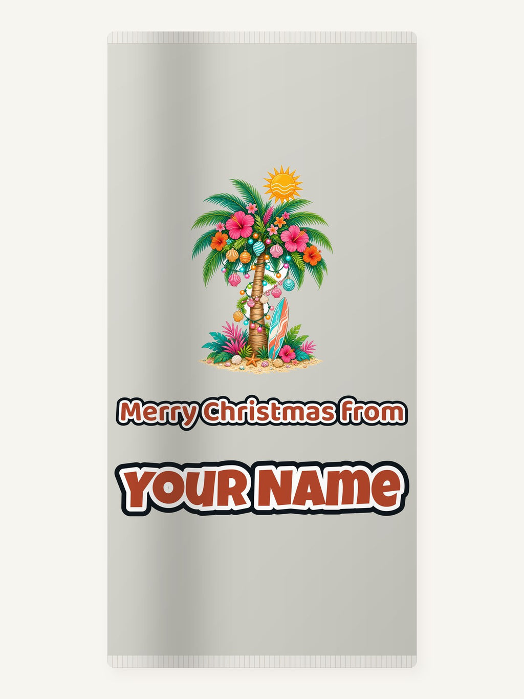Tropical Aussie Christmas Palm Personalised Beach Towel