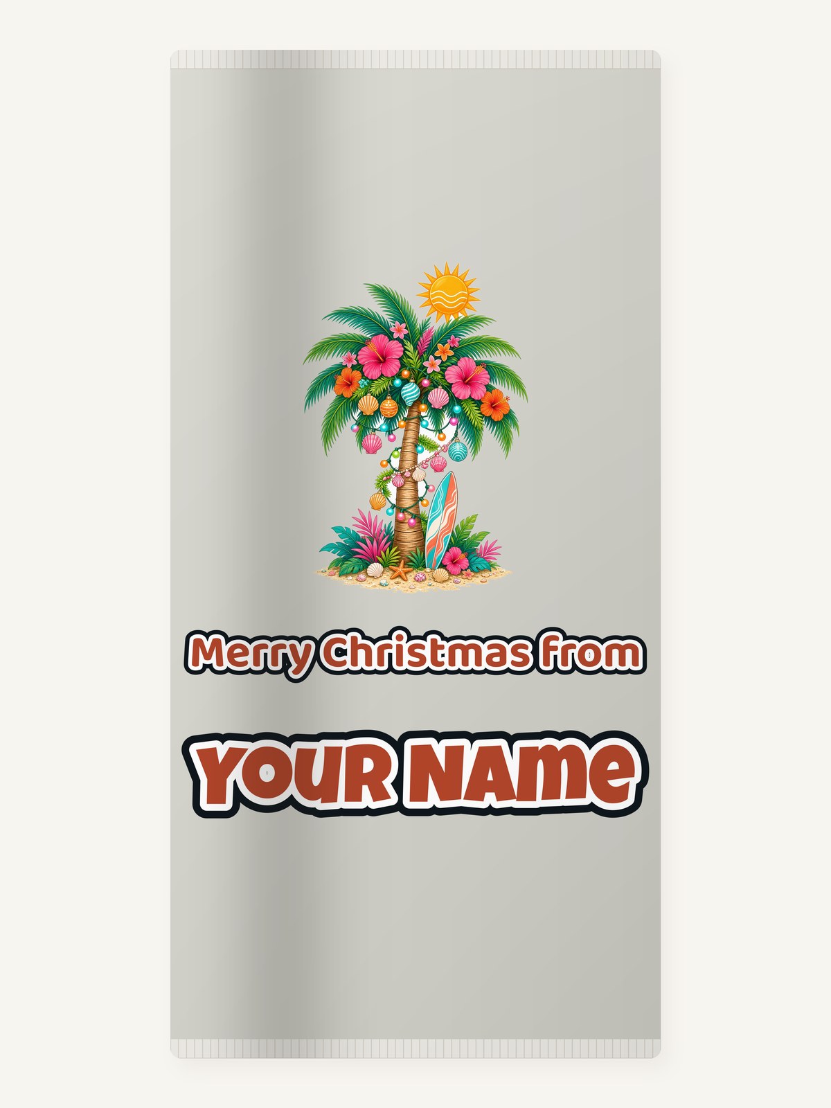 Tropical Aussie Christmas Palm Personalised Beach Towel