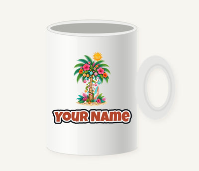 Tropical Aussie Christmas Palm Personalised Christmas Mug