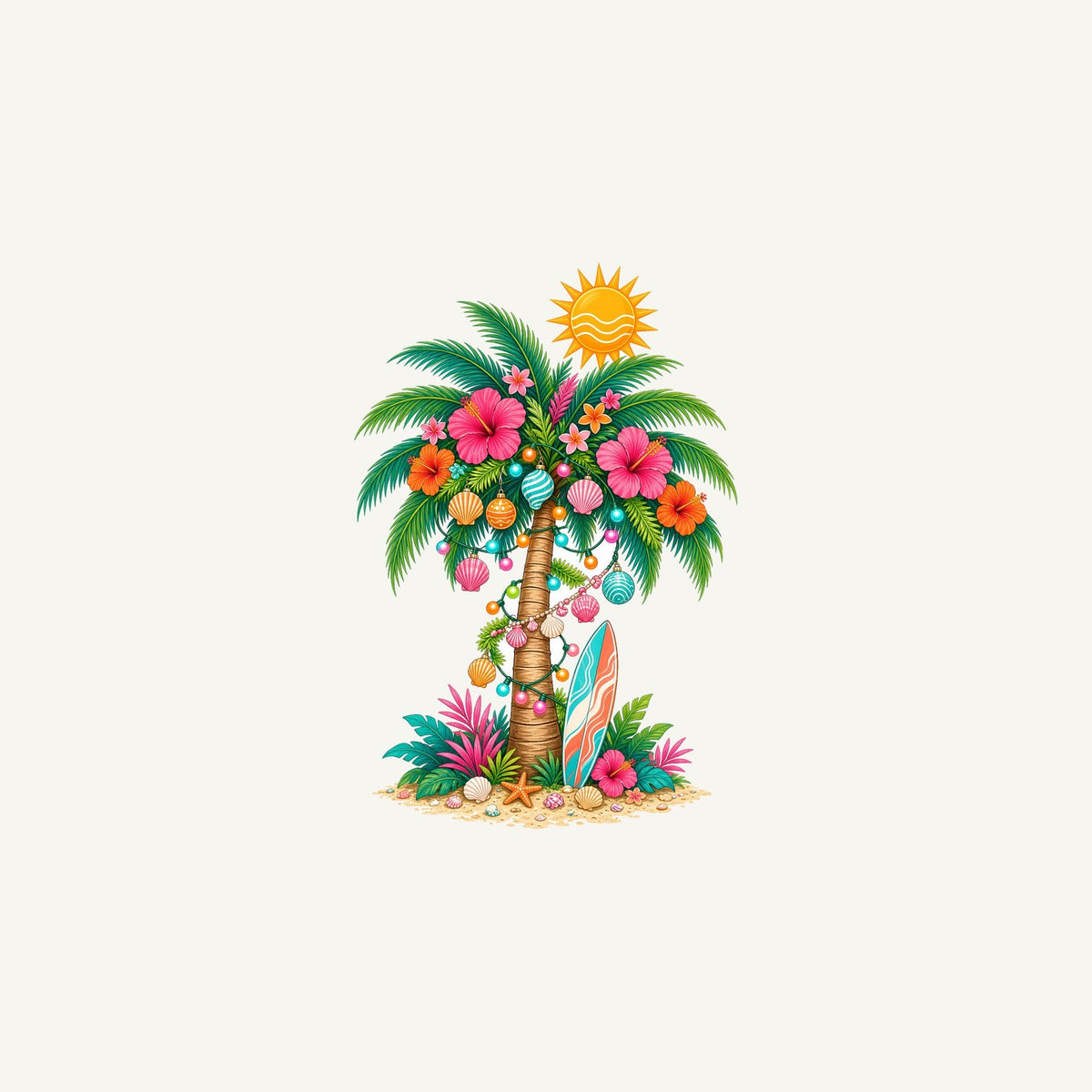 Tropical Aussie Christmas Palm Personalised Christmas Mug