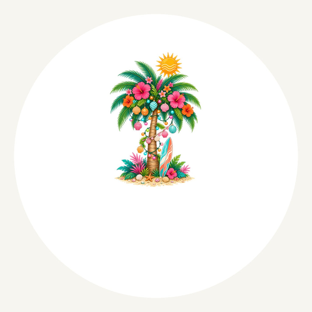 Tropical Aussie Christmas Palm Personalised Pewter Christmas Ornament