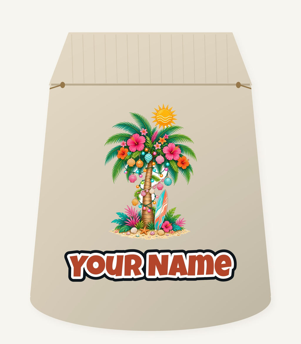 Tropical Aussie Christmas Palm Personalised Santa Sack