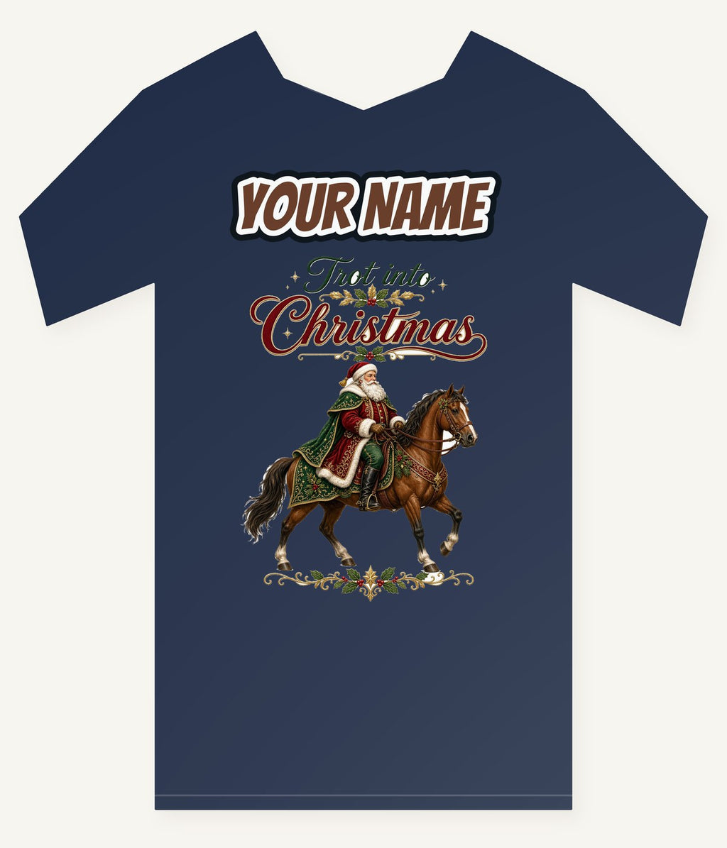 Trot Into Christmas Personalised Kids and Baby Christmas Tee