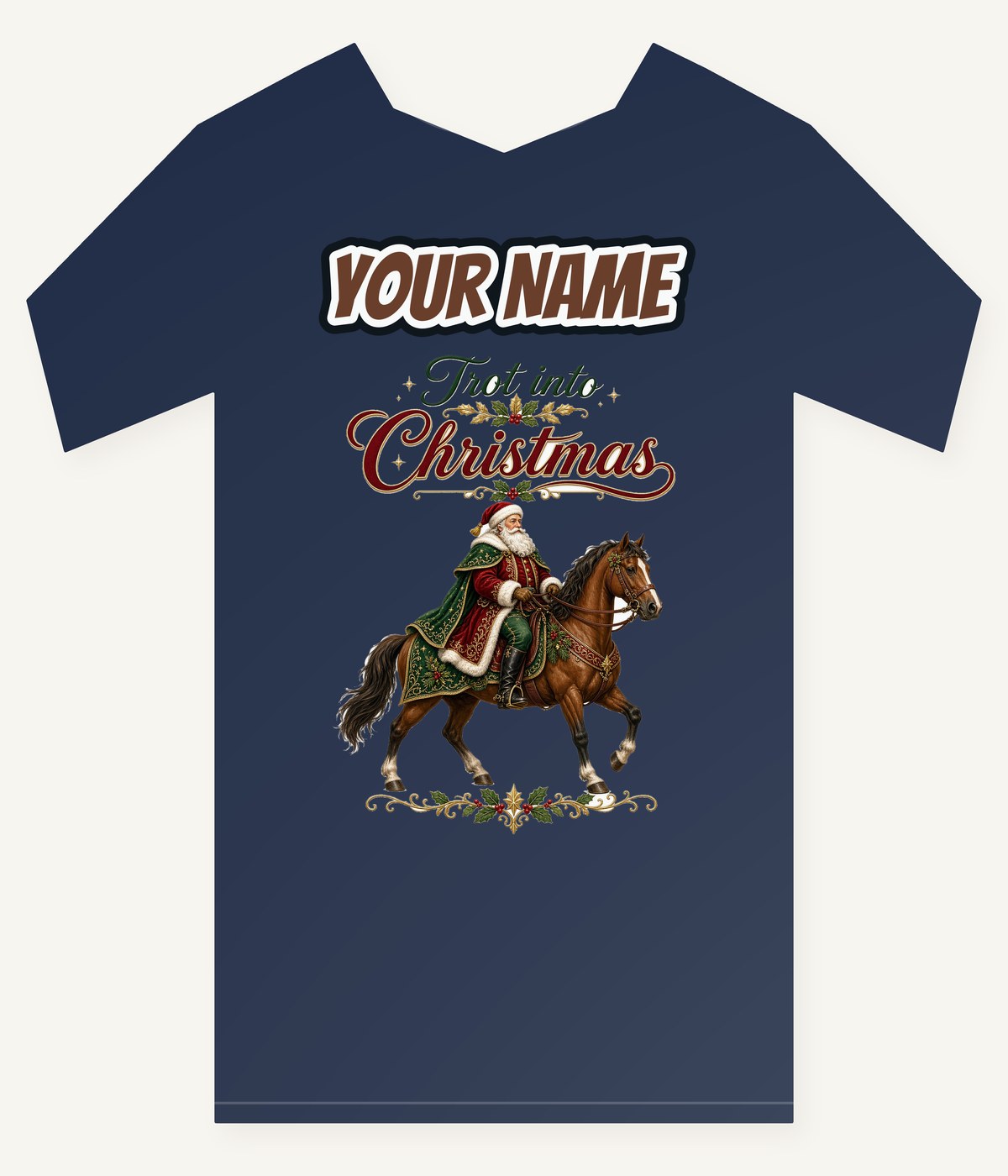 Trot Into Christmas Personalised Kids and Baby Christmas Tee