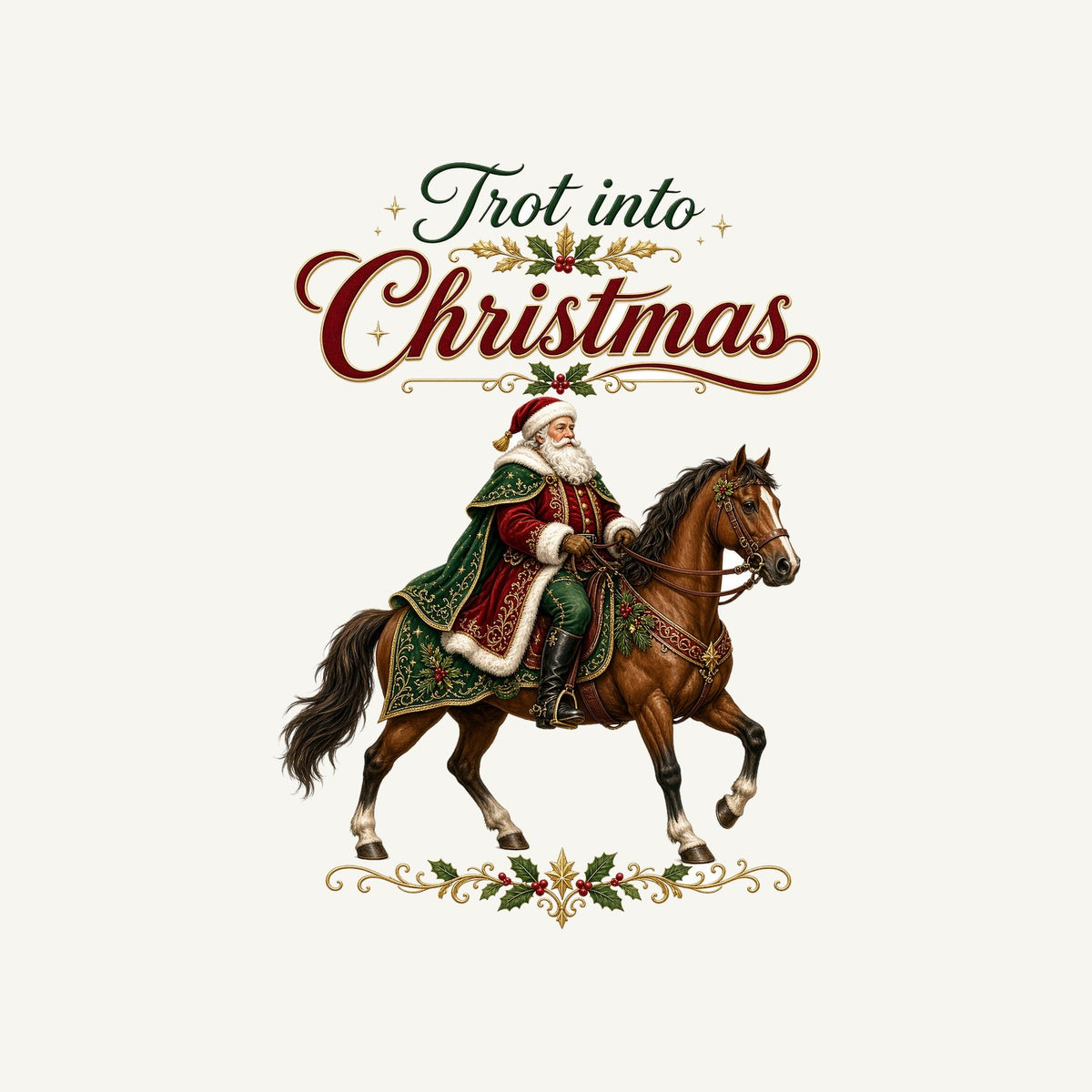 Trot Into Christmas Personalised Kids and Baby Christmas Tee