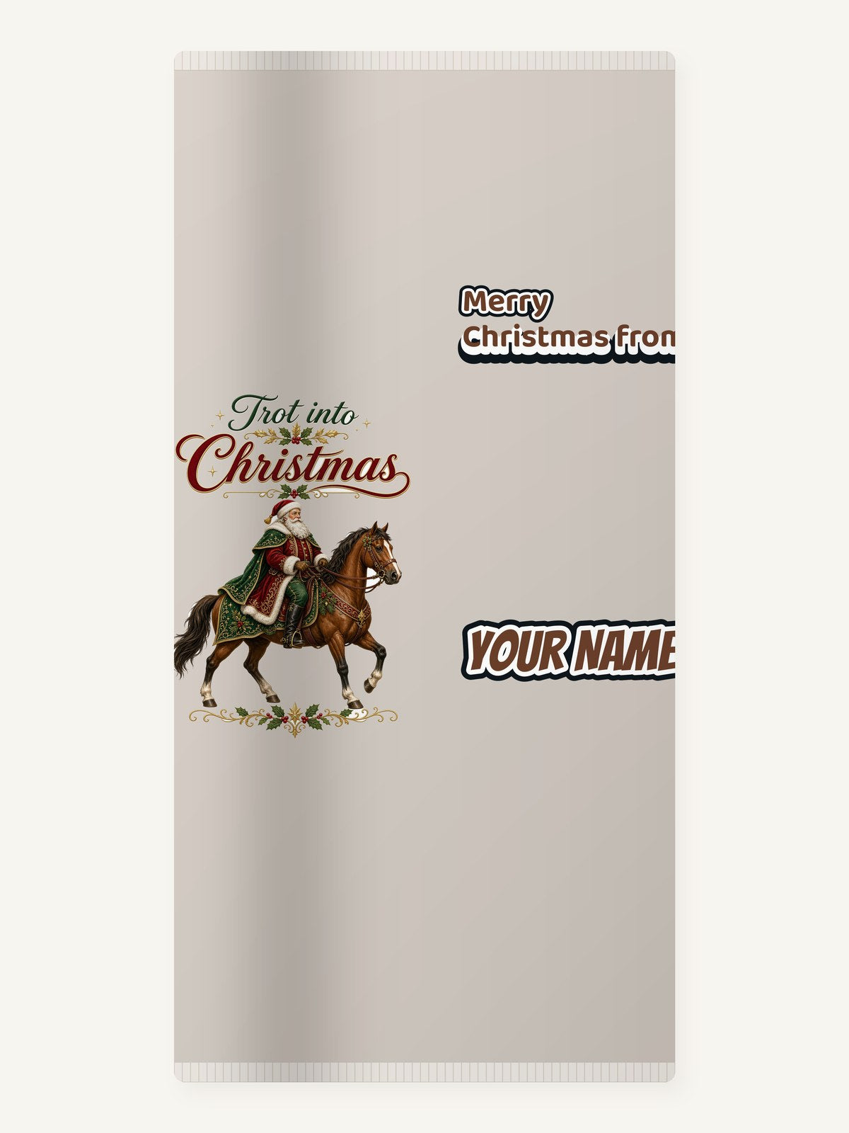 Trot Into Christmas Personalised Beach Towel