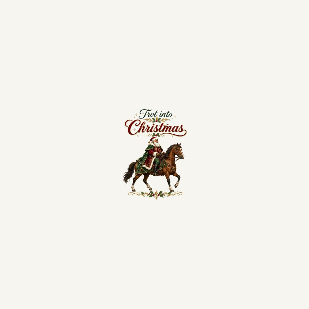 Trot Into Christmas Personalised Beach Towel